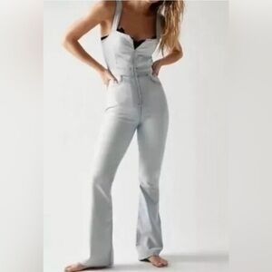 Free People Light Blue Denim Overalls